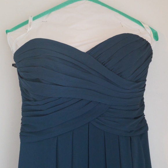 David's bridal teal strapless bridesmaid dress - Picture 2 of 4